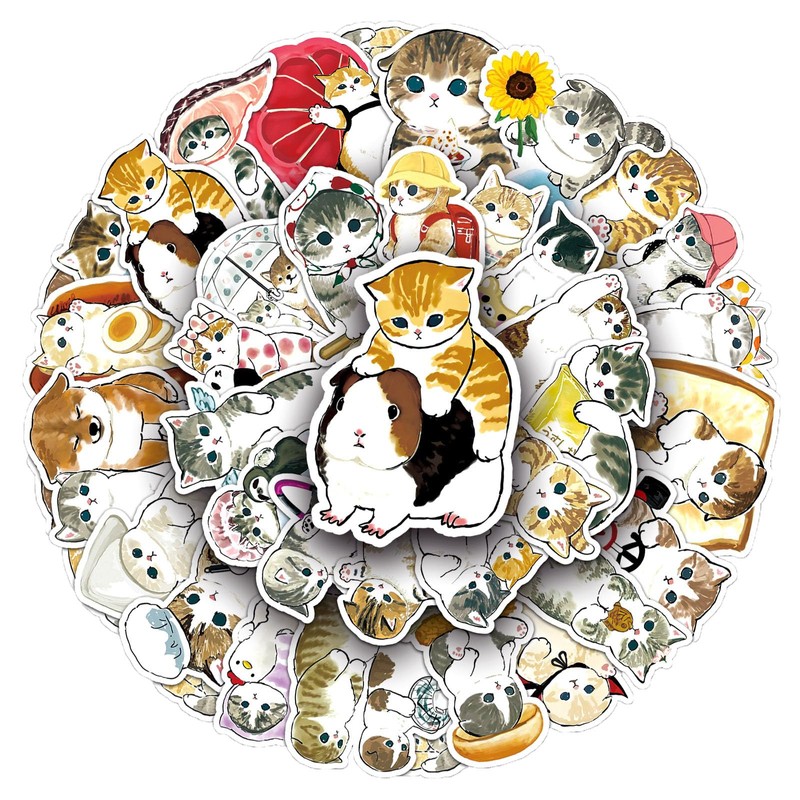 Cute set of 50 character stickers, DIY collection, diary, suitcase,
