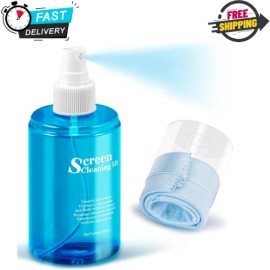 walrfid Car Screen Cleaner Spray TV Laptop Touchscreen Cleaning Kit Wipe for CD Disc