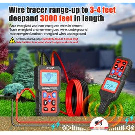 NF-826 Underground Wire Locator & Cable Tracer/Buried Wire Tracer and Cable Locator/Under Ground Circuit Tracer,for Dog Fence Cables Irrigation Control Wires,Tone Generator Kit (Professional Grade)