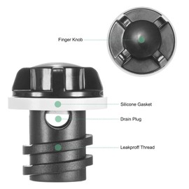 M METERXITY 4-Pack Cooler Drain Plug, Coolers Plug Replacement Accessories with Leak-Proof Design for Drain Plugs and Most Brand Coolers [Black]