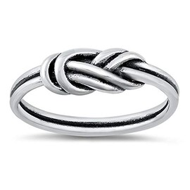 Elegant Love Knot Infinity Ring New .925 Sterling Silver Band Size 8