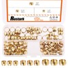 Rustark 105Pcs 1/4” 3/8” 1/2” Brass Compression Fitting Sleeves Ferrules
