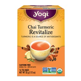 Yogi Tea Chai Turmeric Revitalize (Pack 6) - 96 Tea Bags - Caffeine-Free Herbal Tea with Antioxidant Support - Includes Turmeric, Cinnamon, Ginger & More