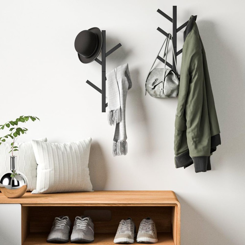 Fancial Vertical Coat Rack Wall Mounted 16" Metal Modern Wall