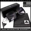 SA106 Womens Oversized Rectangular Designer Fashion Classic Mod Sunglasses Black