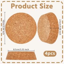 OLYCRAFT 4Pcs Large Cork Stoppers Cork Bottle Stoppers 3.4-3.9 Inch Tapered Cork Plugs Cork Canning Jar Lids Wood Tapered Cork Plugs Wooden Tapered Cork Stopper for Kitchen Wedding Favor Canning