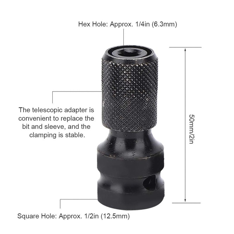 LiebeWH 2 x Socket Adapters 1/2 Inch Square Drive to