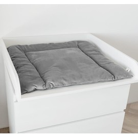 BABEES Changing Mat Changing Mat 75 x 75 cm 100% Cotton Girls Boys Baby Children Double-Sided (Velvet Grey)