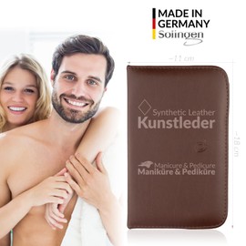 Solingen Manicure Set 12 Pieces - Nail Set Men and Women with Everything You Need for Manicure and Pedicure in High-Quality Faux Leather Case