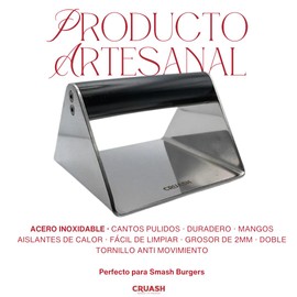 Cruash Burger Smasher, Smash Burger Press, Stainless Steel, Professional Stainless Steel Smaher for Smash Burger (Square Polyethylene Smasher)