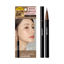 CAROME Liquid Eyeliner [Mocha Brown] Brown Renewal Produced by Akemi Darenogare Waterproof 1 Piece