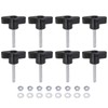 sourcing map 8pcs Tee Wing Knobs M5 x 30mm Metric