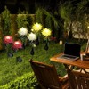 2 Pack Outdoor Solar Lights Outdoor Waterproof Chrysanthemum Flowers Stake