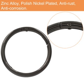 Cionyce 15 Pack Trigger Spring O Rings - 1-1/4 Inch Trigger Buckle Round Carabiner Clip Snap for Keyrings Buckle, Bags, Purses(Black, 32mm)