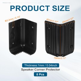 sourcing map 8 Pcs Speaker Cabinet Corners Protector 40x40x79mm Plastic Stackable Guard Wrap Angle Case Edge Box Protection for Stage DJ Audio Sound Case