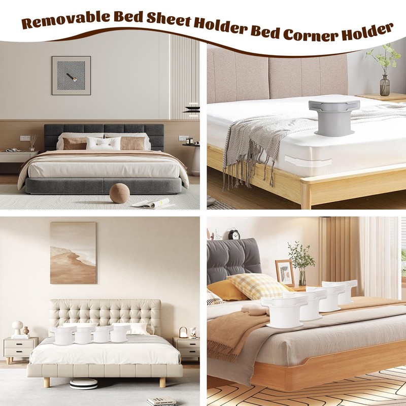 4 Pieces Heavy Duty Bed Sheet Fasteners,Bed Sheet Holder With