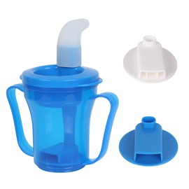 Ehucon Dysphagia Tumbler for People Swallowing, Provale 5cc or 10cc Liquid Every Time to Avoid Choking (Lid and Body Blue)