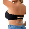 USEASY Strapless Bras for Women Scalloped Wireless Everyday Bra Push