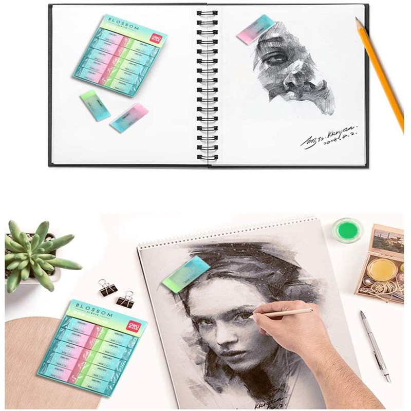 Eterspr 10 x Jelly Colouring Pencil Eraser, Gradient Jelly Eraser,