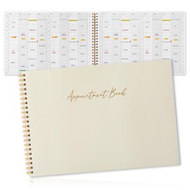 Maitys Large 8 Column Appointment Book for Salon Business, Hourly Planner in 15 Minute Intervals, 200 Pages Undated 6 Am 9 Pm 2025 2026 Spiral Bound Schedule Planner Checklist Notebook