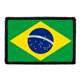 Brazil Flag - Color | Hook and Loop Attach for Hats, Jeans, Vest, Coat | 2x3 in | by Pull Patch