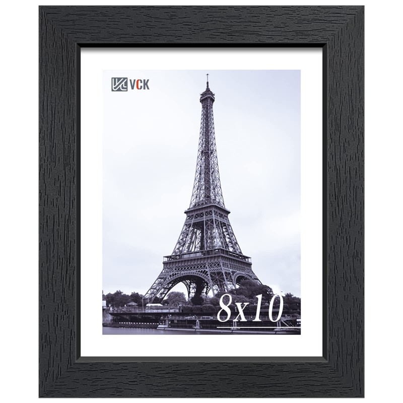 VCK 8x10 Picture Frame Black, Textured Wood 8 x 10