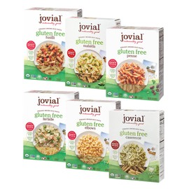 Jovial Whole Grain Brown Rice Pasta Variety Pack (Mafalda, Farfalle, Elbows, Fusilli, Casarecce, Penne) - Organic Whole Grain Brown Rice Pasta, Gluten Free, Dairy Free, Made in Italy - 12 Oz, 6 Pack