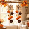 2 Pack Velvet Pumpkin Hanging Ornament for Fall Decor, Thanksgiving