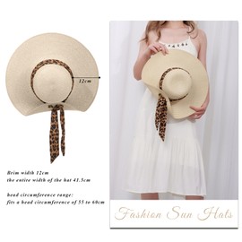 LY4U Women's Sun Hats UPF 50, Women's Charming Straw Hat, Summer Beach Hat for Girls, Foldable Travel Hat, beige, Unit size