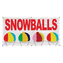 2x4 ft SNOWBALLS Banner Sign Polyester Fabric wb