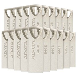 PSA COMPUTO Y PAPELERIA Kit de 20 Piezas, Memoria USB 64 GB ADATA Paquete de Memorias (Modelo: AUV210-64G-RGD) Memorias USB 2.0 Metal Estilo Elgante Y Minimalista