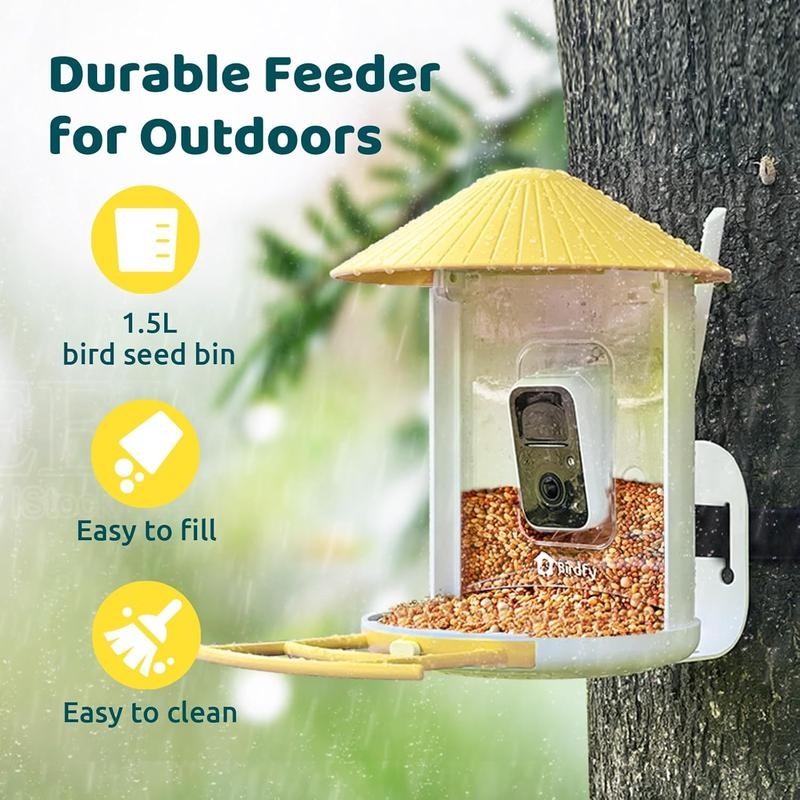 Birdfy Feeder with Solar Panel - Solar Powered Bird Feeder
