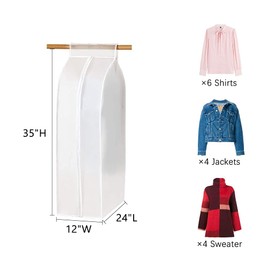 XIAKE Garment Bags M/oth-proof Dust Cover Coat Hanging Clothes Storage Bag Premium Thickened Clothing Organizer Moisture-proof Dust-proof Clothes Cover