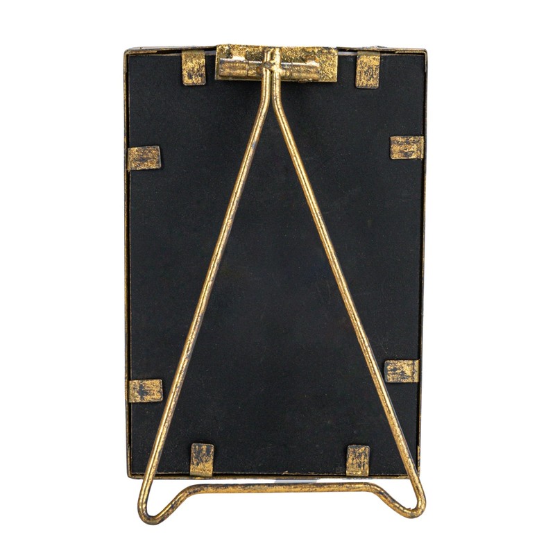 Creative Co-Op Metal and Reclaimed Wood Photo Frame, Gold