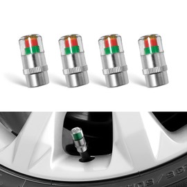 4Pcs Universal 32PSI Car Tire Pressure Monitor Valve Stem Caps Sensor Indicator - 3 Colors Alarm for Cars, SUVs, Trucks