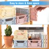 Storage Crate,4Pcs Collapsible Crate Cute Desk Organizer,Foldable Plastic Baskets,Mini Baskets,