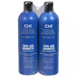 CHI Color Illuminate Cool Ash Brunette Shampoo or Conditioner, 25oz Duo