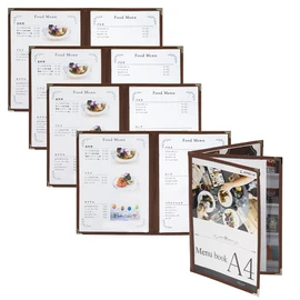 PRO-MA4-6 Menu Book, Set of 5, 6 Pages (3 Sheets 6 Sides), A4 Size, Medium Bound