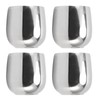 Set of 4 Coffee Cups, Stainless Steel, Double-Walled Insulation, Prevent