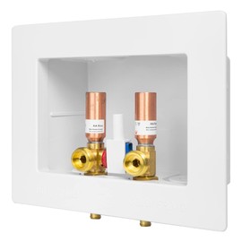 EFIELD Double Drain Washing Machine (Laundry) Outlet Box,1/2-inch Crimp Pex F1807 Inlet, Single Control Valve, Copper Water Hammer Arrestor