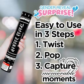 Gender Reveal Surprise - Purple Gender Reveal Powder Cannon - Easy to Use Purple Powder Cannon for Baby Gender Reveal Parties, Baby Showers & More - Colorful Powder Popper - 12 Inch - 2 Pack