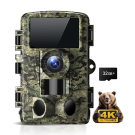 Trail Camera 4K 48MP Game Camera with 32GB Memory Card No Glow Infrared LEDs with 98ft Night Vision Motion Activated Waterproof