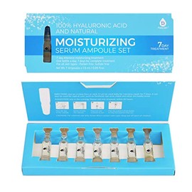 100 Hyaluronic Acid And Natural Moisturizing Serum Ampoule Set,Anti Aging Anti Wrinkle, 7 Day Treatment For All Skin Types                            