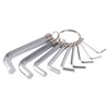 10pc Carbon Steel Metric Hex Key Set - Assorted Metric