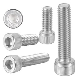 1/4-20 x 5/8" Socket Head Cap Screws A2-70 304 Stainless Steel Bolts Allen Hex Drive Bolts, Fully Threaded, 30pcs
