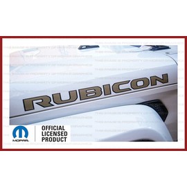 Decal Mods Rubicon Hood Graphic Vinyl Decal fits Jeep Rubicon/Gladiator JL/JT (2018-2024) 392 Bronze w/Black Outline F392BO (Set of 2) | FJ5H2