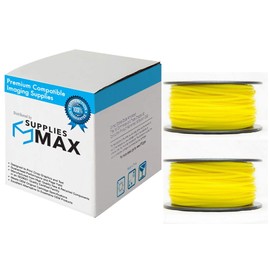 SuppliesMAX Premiere Replacement for 3D Printer Universal ABS Yellow Filament (2/PK-1.75MM/1KG) (PFABSYL_2PK)