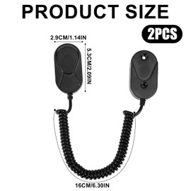 BOXOB 2pcs Magnetic Remote Control Holders, Retractable 6.3-47.24 Inch Wall Mount Self Adhesive Remote Control Holder with Spring Ropes for Home Office School Supply Storage