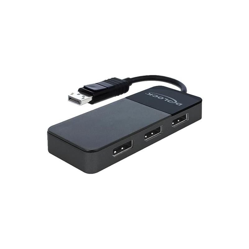 Delock DisplayPort Splitter 1.4 1x DisplayPort 3x DisplayPort, Black, 30