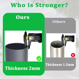 Thickening 2.0mm Sun Shade Sail Poles - 10ft Outdoor Removable Sunshade Support Post Heavy Duty Canopy Awning Shade Cloth Metal Pole Posts Kit for Outside Backyard Garden Ground - 2 Pack